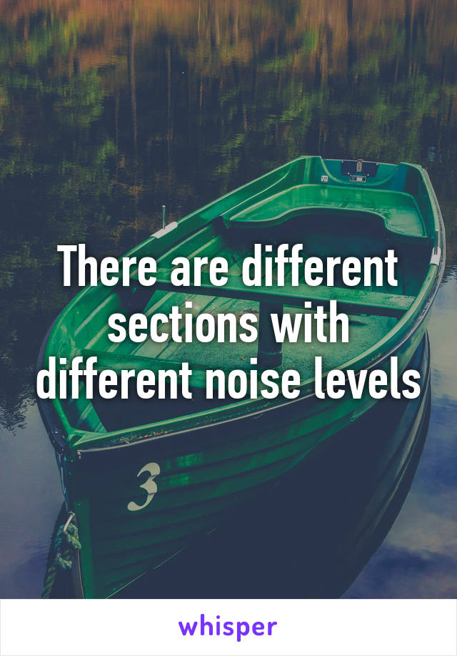 There are different sections with different noise levels