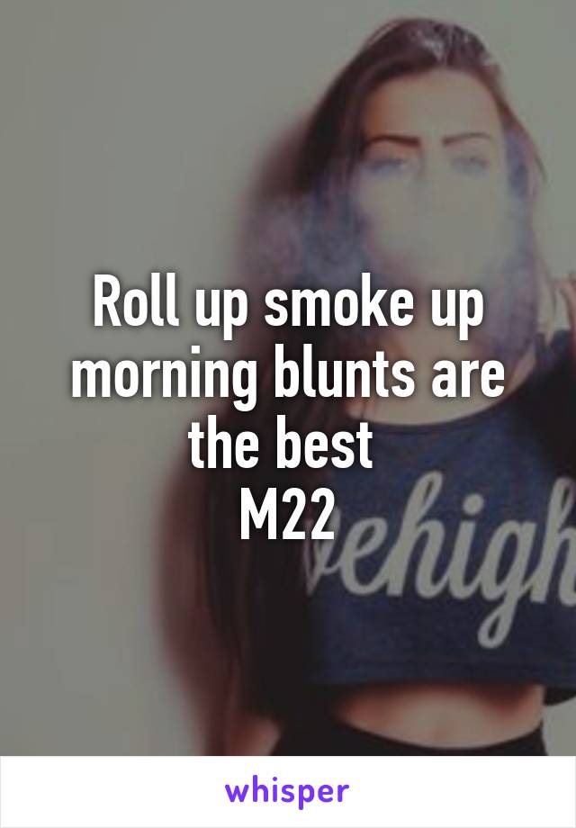 Roll up smoke up morning blunts are the best 
M22