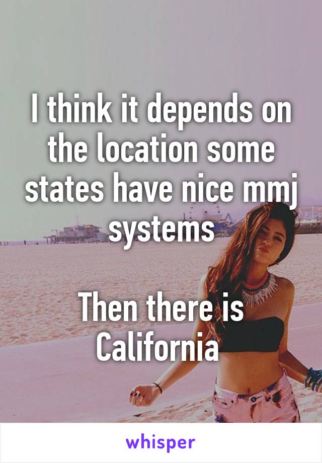 I think it depends on the location some states have nice mmj systems

Then there is California 