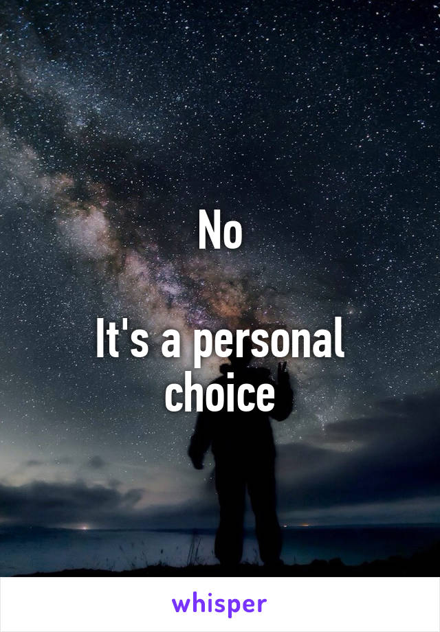 No

It's a personal choice
