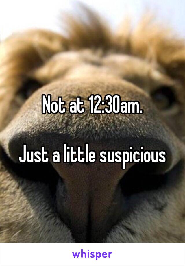 Not at 12:30am. 

Just a little suspicious 