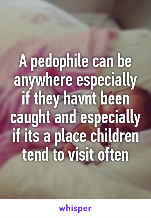 A pedophile can be anywhere especially if they havnt been caught and especially if its a place children tend to visit often