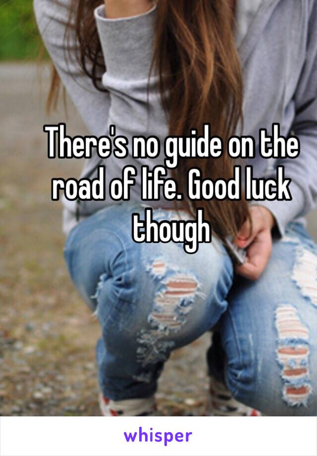 There's no guide on the road of life. Good luck though 