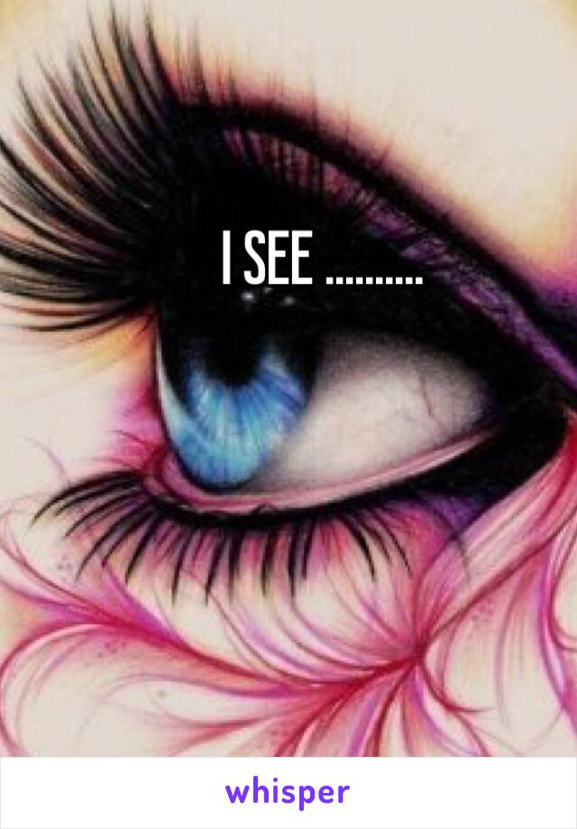 I SEE ..........