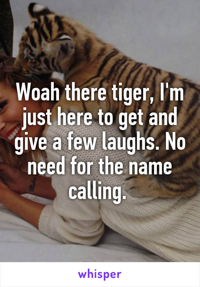 Woah there tiger, I'm just here to get and give a few laughs. No need for the name calling. 