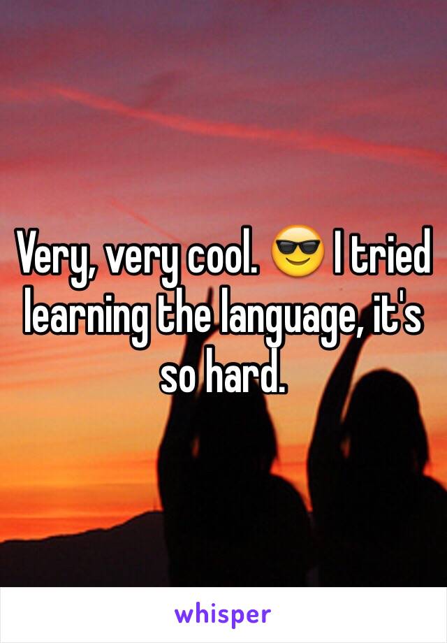 Very, very cool. 😎 I tried learning the language, it's so hard.