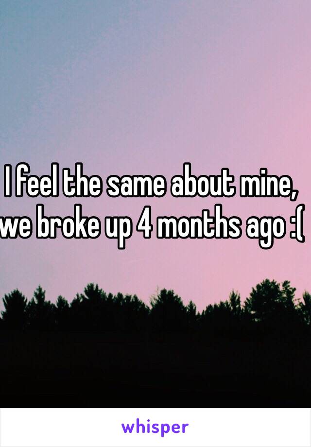 I feel the same about mine, we broke up 4 months ago :(