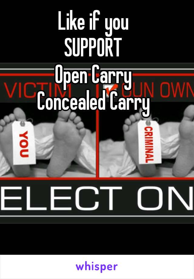 Like if you
SUPPORT
Open Carry
Concealed Carry