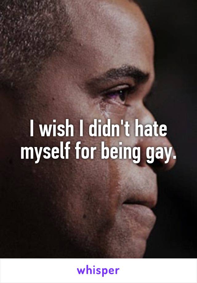 I wish I didn't hate myself for being gay.