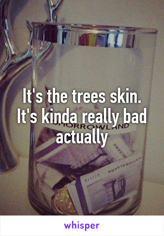 It's the trees skin. It's kinda really bad actually