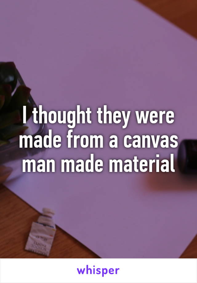 I thought they were made from a canvas man made material