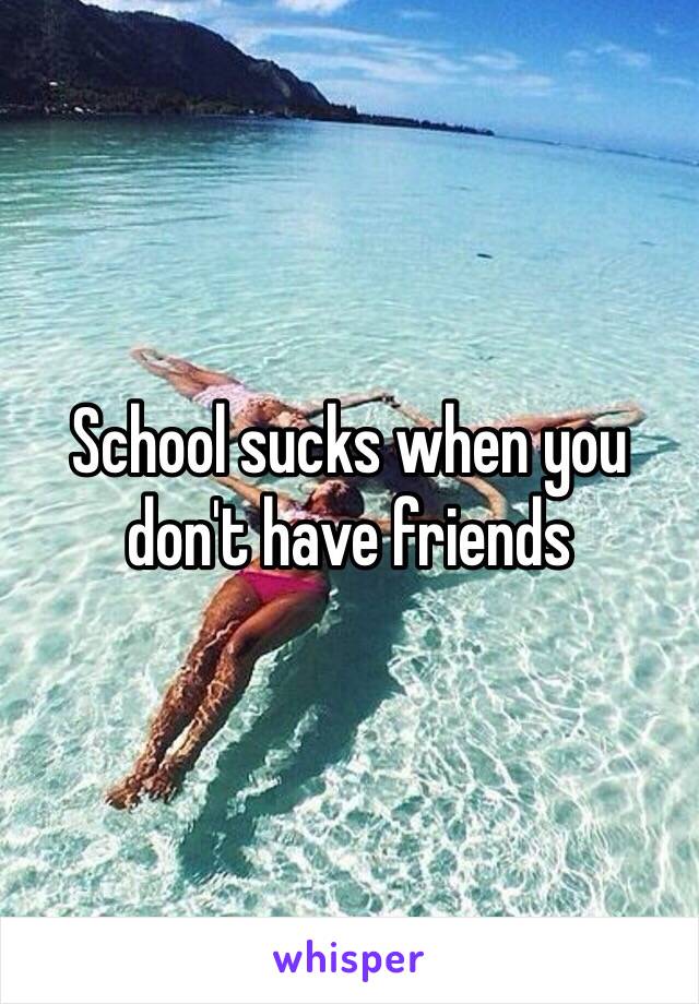 School sucks when you don't have friends 