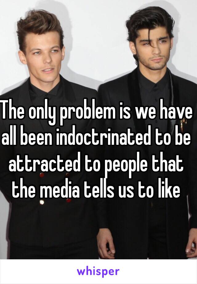 The only problem is we have all been indoctrinated to be attracted to people that the media tells us to like