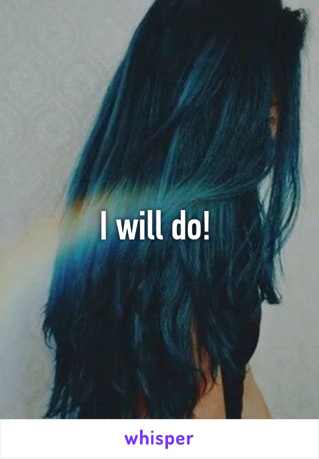 I will do! 