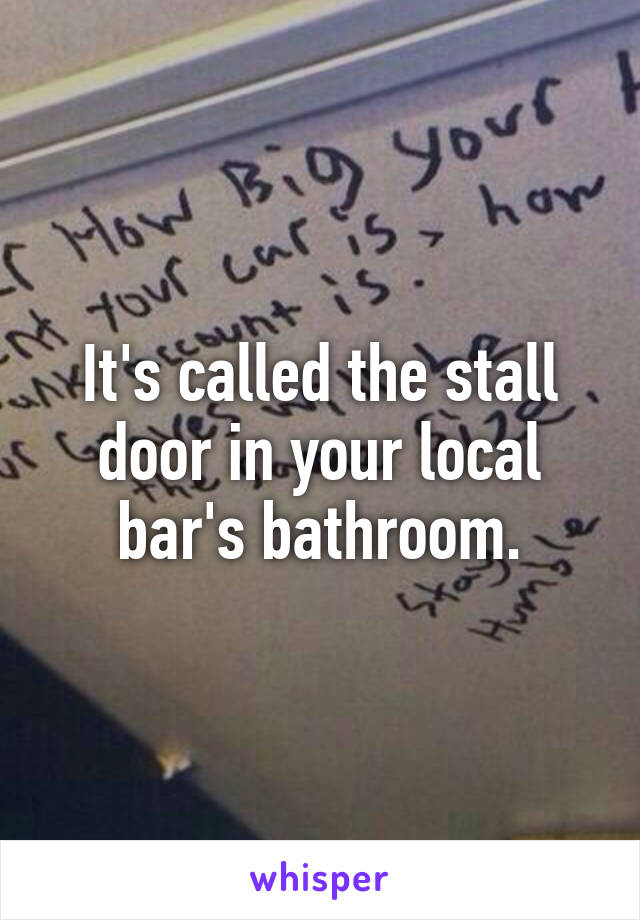 It's called the stall door in your local bar's bathroom.