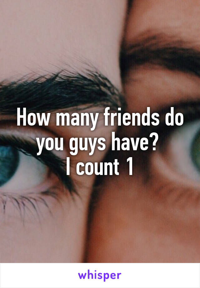 How many friends do you guys have? 
I count 1