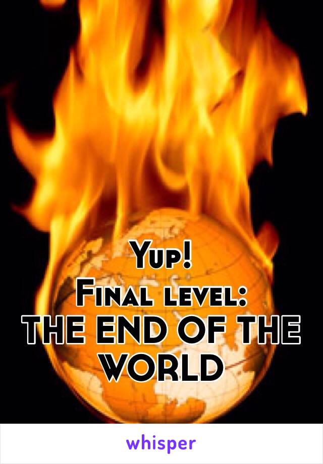 Yup!
Final level:
THE END OF THE WORLD 