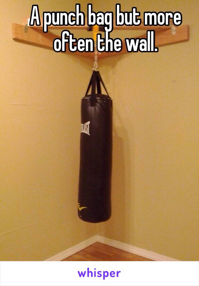 A punch bag but more often the wall. 