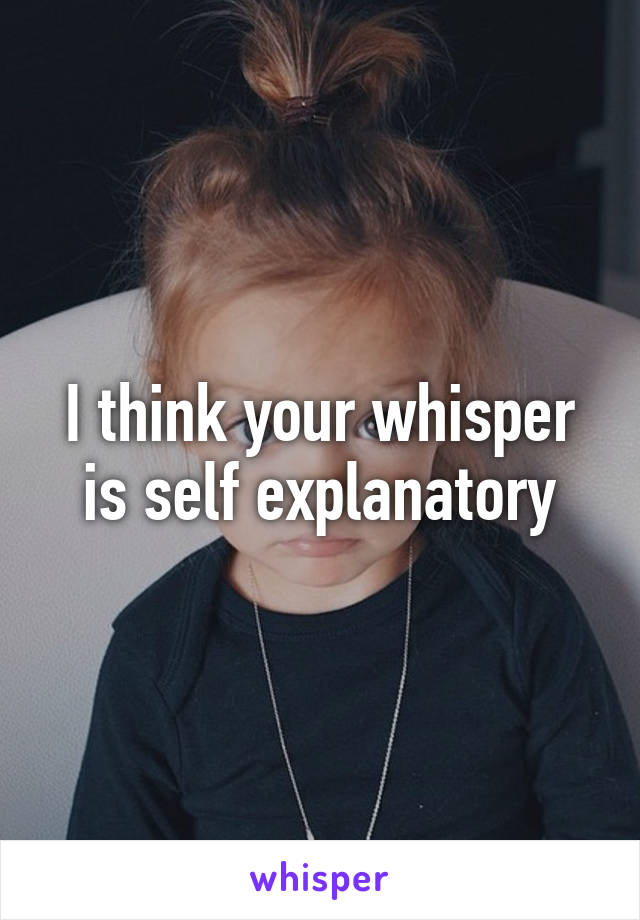 I think your whisper is self explanatory