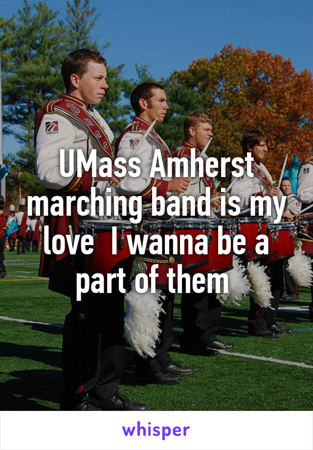 UMass Amherst marching band is my love  I wanna be a part of them 