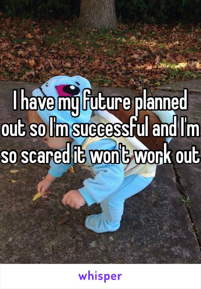 I have my future planned out so I'm successful and I'm so scared it won't work out 