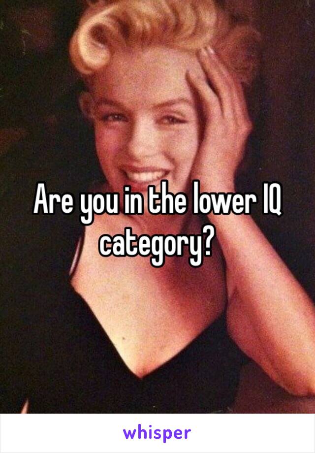 Are you in the lower IQ category?