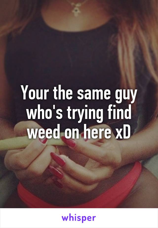 Your the same guy who's trying find weed on here xD