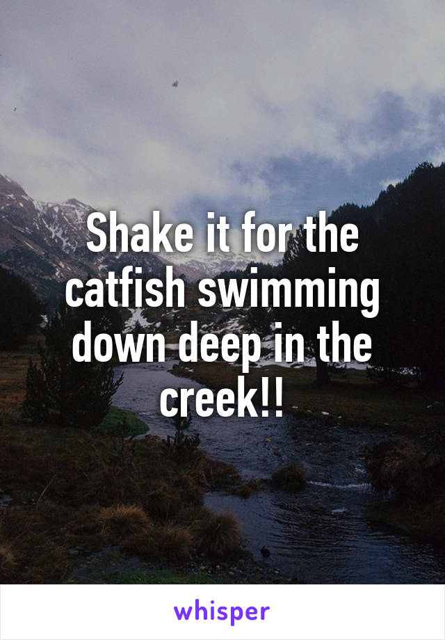 Shake it for the catfish swimming down deep in the creek!!