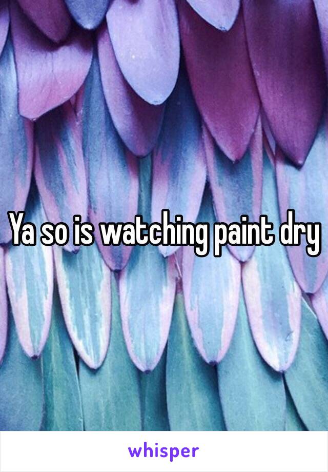 Ya so is watching paint dry