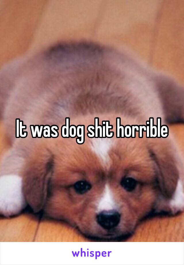 It was dog shit horrible 