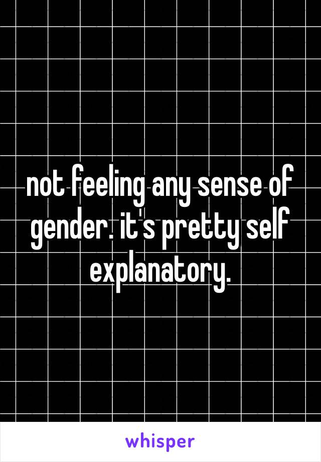 not feeling any sense of gender. it's pretty self explanatory.