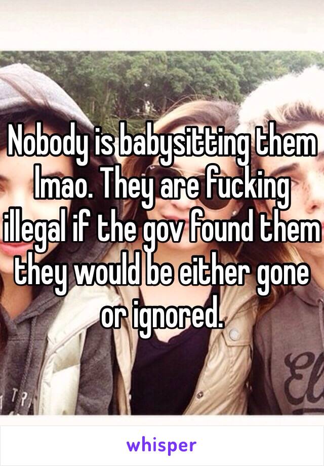 Nobody is babysitting them lmao. They are fucking illegal if the gov found them they would be either gone or ignored. 