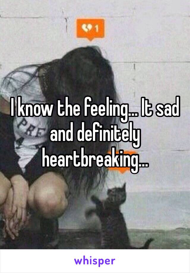 I know the feeling... It sad and definitely heartbreaking...