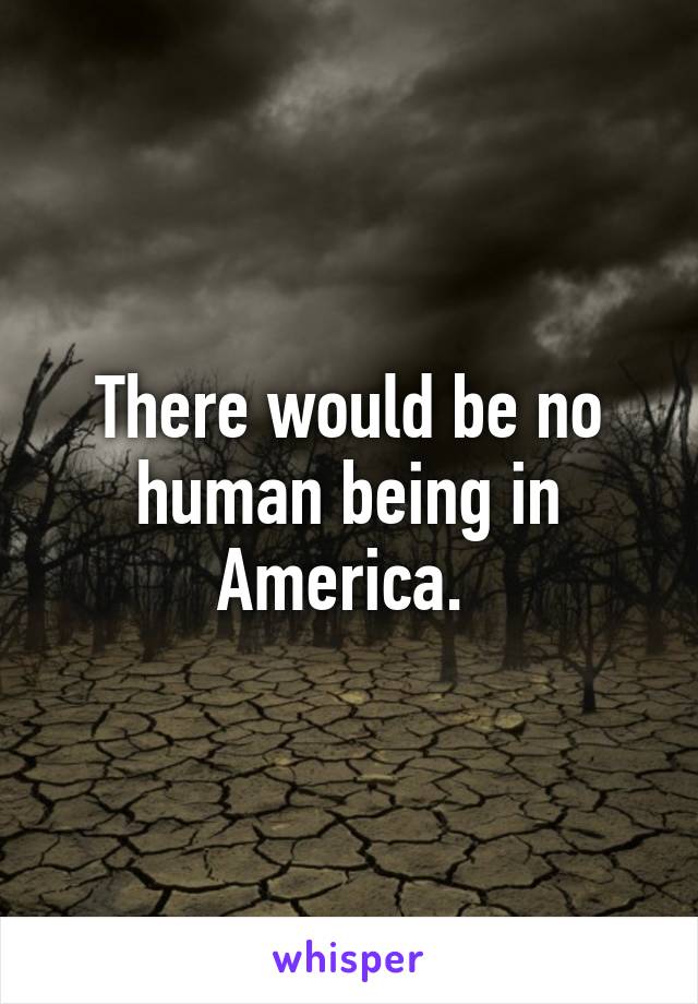 There would be no human being in America. 