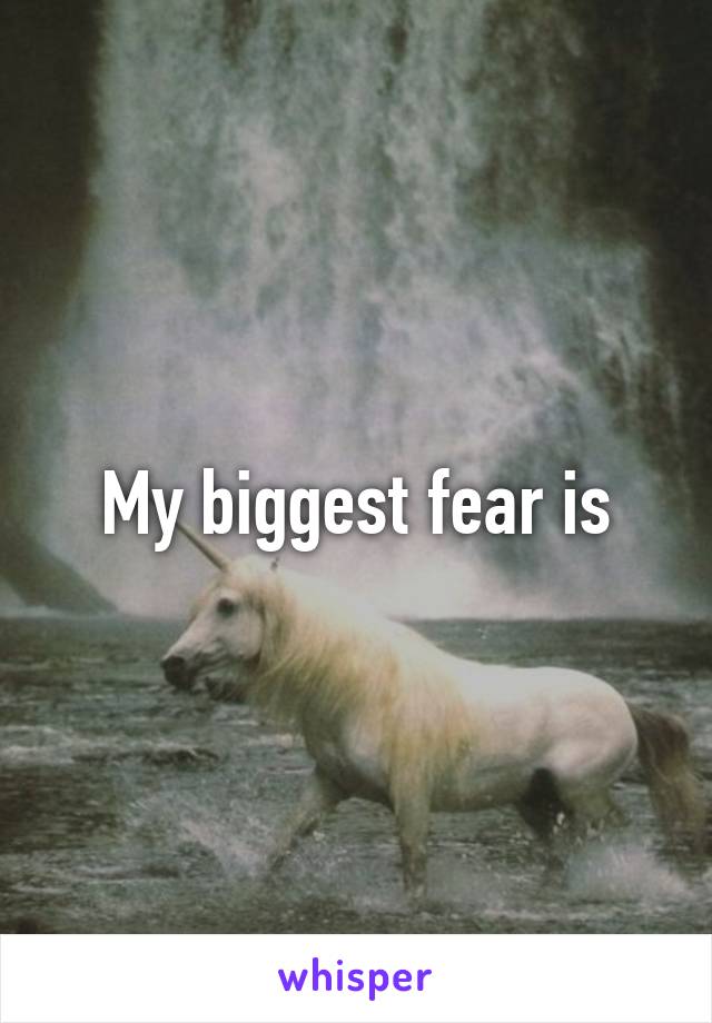 My biggest fear is