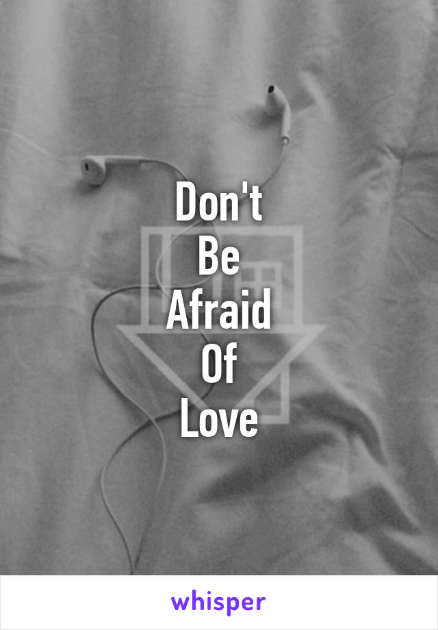 Don't
Be
Afraid
Of
Love