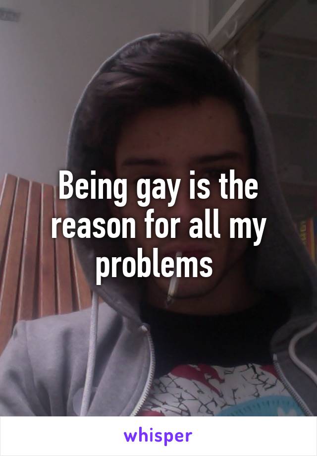 Being gay is the reason for all my problems 