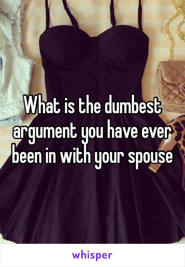 What is the dumbest argument you have ever been in with your spouse 