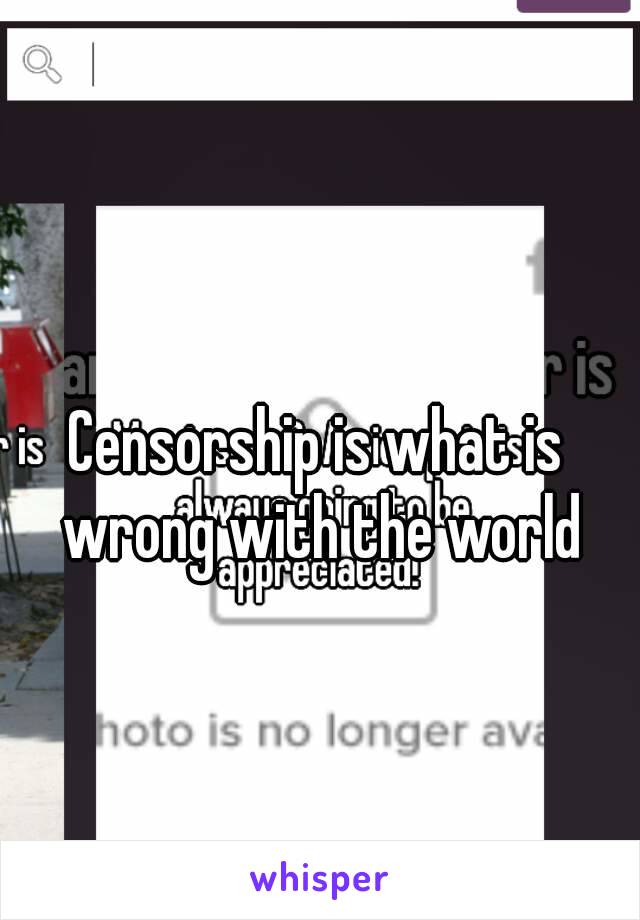 Censorship is what is wrong with the world