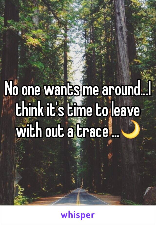 No one wants me around...I think it's time to leave with out a trace ...🌙