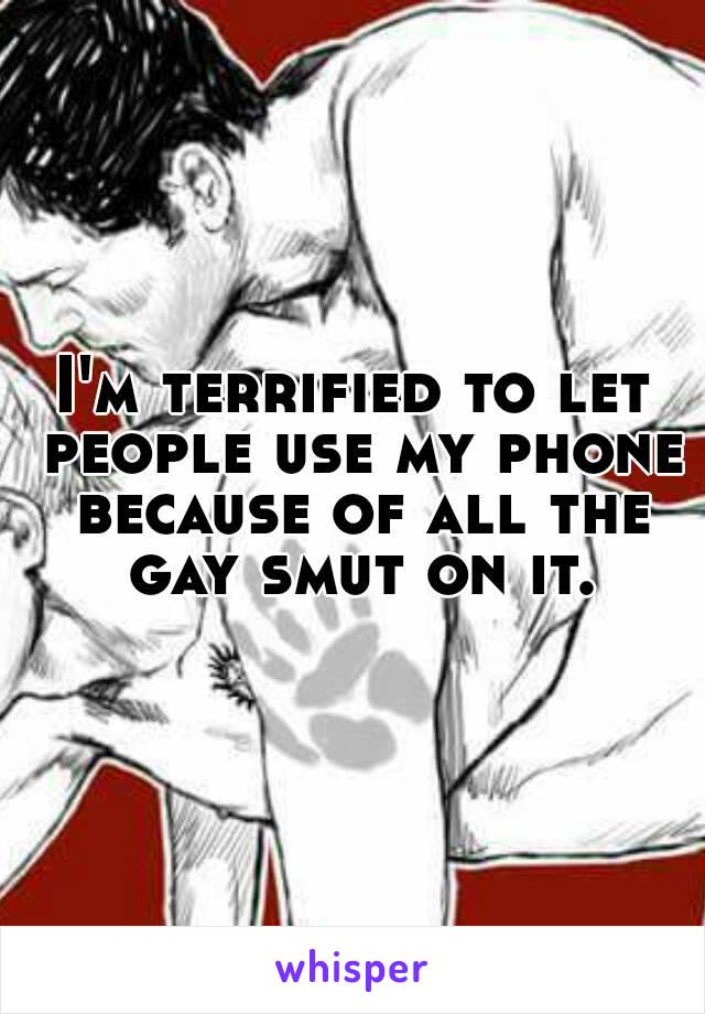 I'm terrified to let people use my phone because of all the gay smut on it.