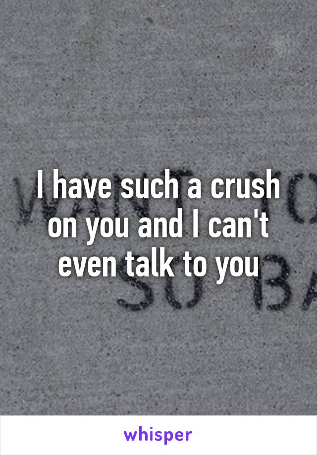 I have such a crush on you and I can't even talk to you