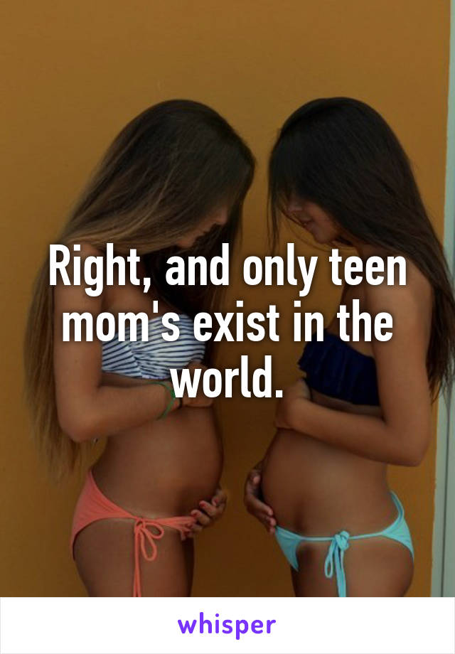 Right, and only teen mom's exist in the world.