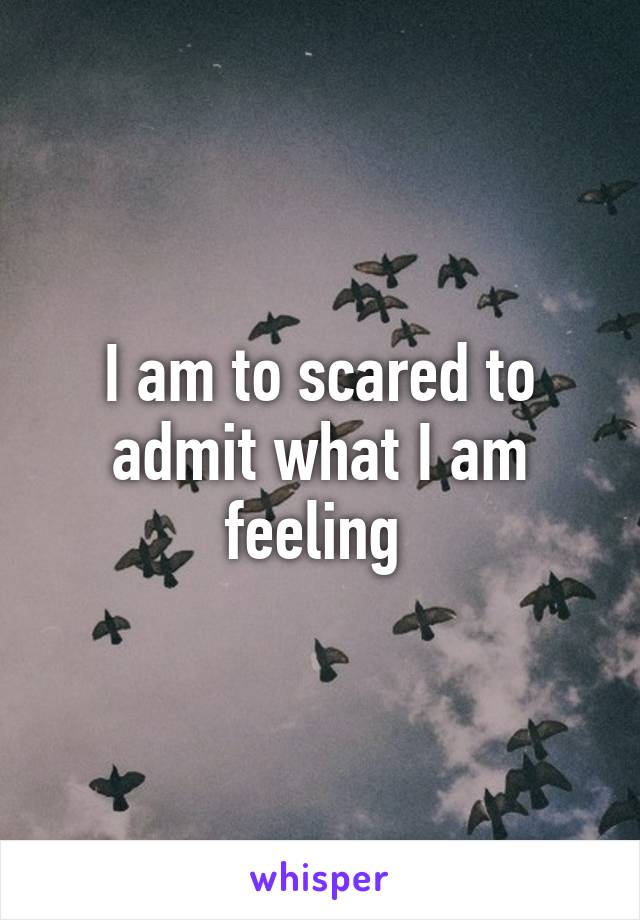 I am to scared to admit what I am feeling 