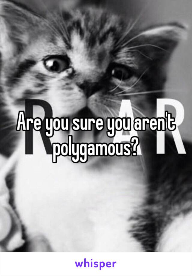 Are you sure you aren't polygamous?