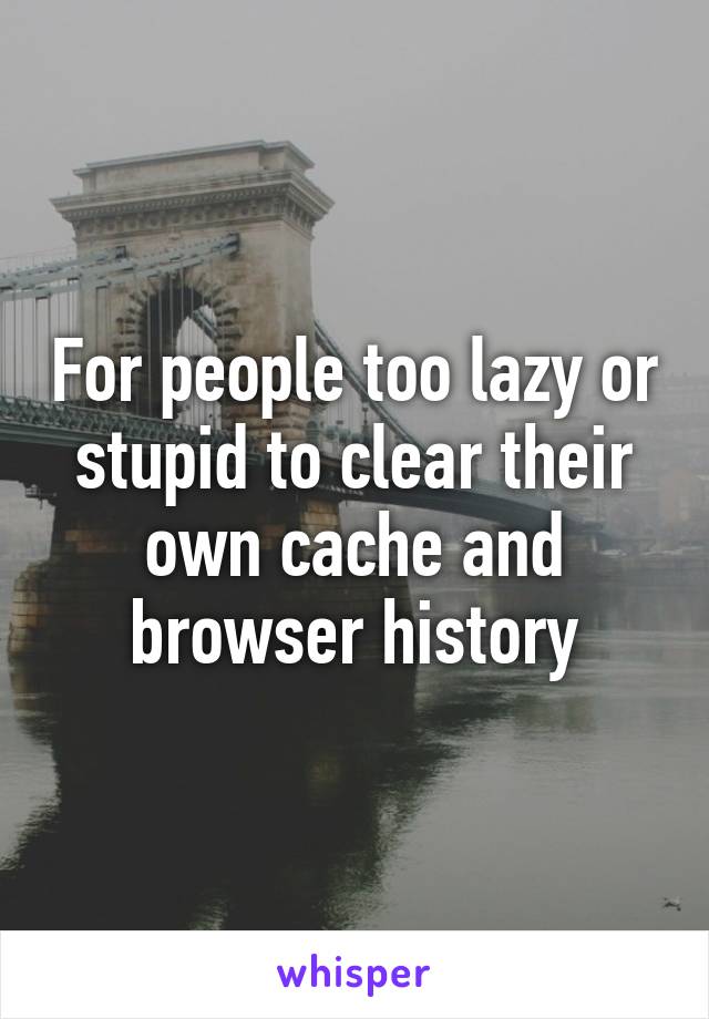 For people too lazy or stupid to clear their own cache and browser history