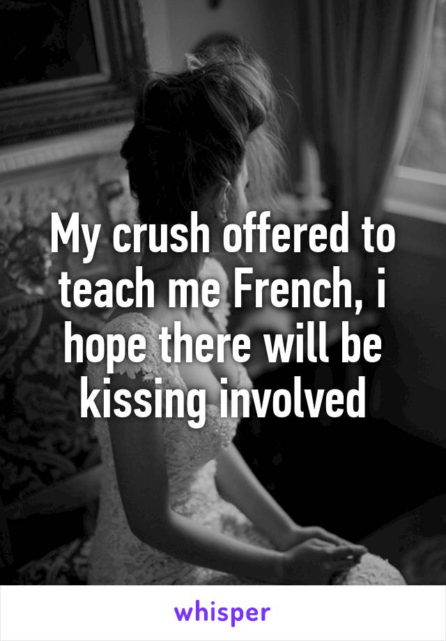 My crush offered to teach me French, i hope there will be kissing involved