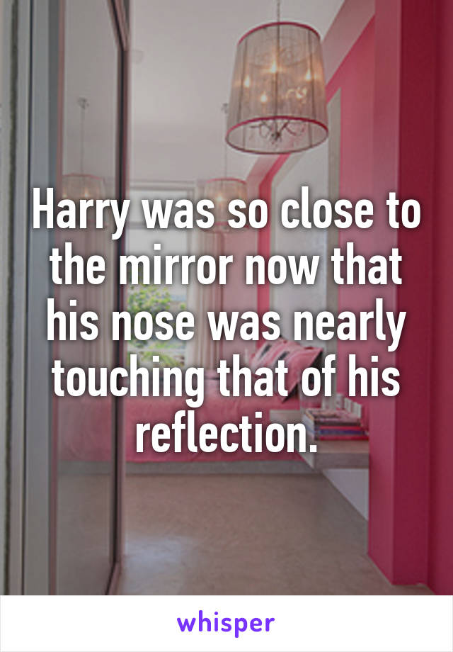 Harry was so close to the mirror now that his nose was nearly touching that of his reflection.