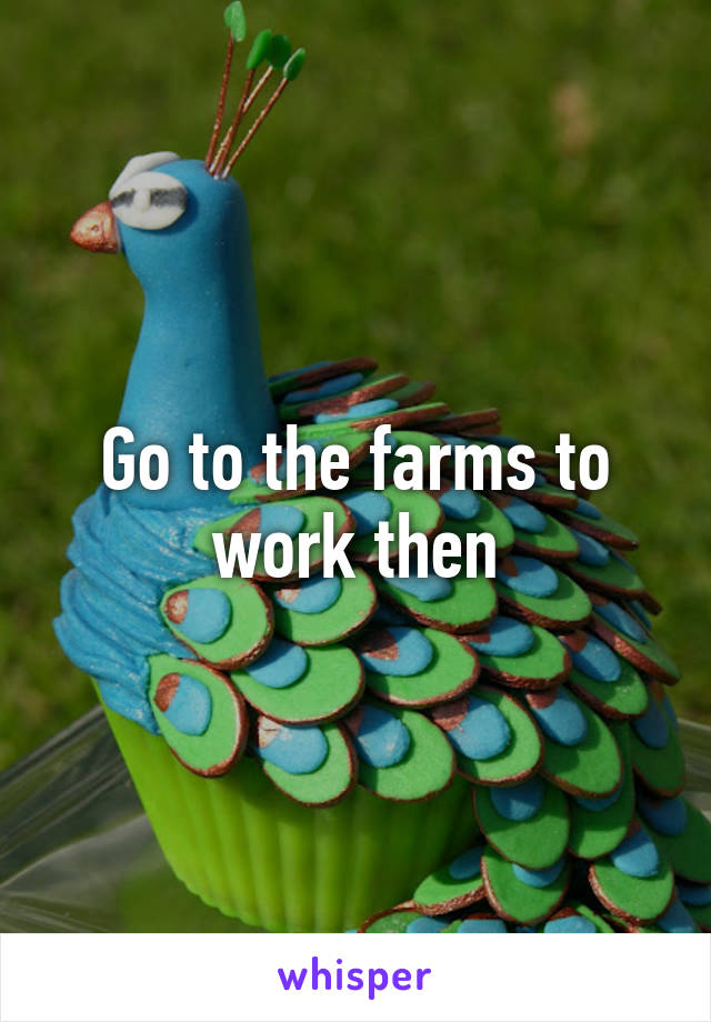 Go to the farms to work then