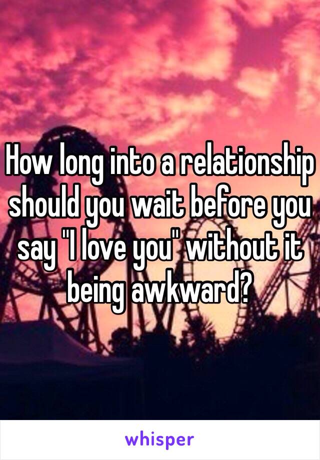 How long into a relationship should you wait before you say "I love you" without it being awkward? 